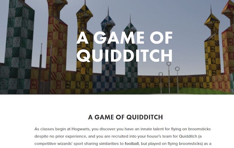 In-game: A description of the game Quidditch.
