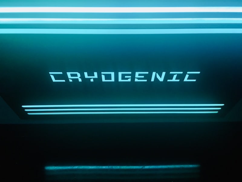 In-game: glowing cryogenic sign.