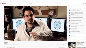 In-game: Someone dressed as a scientist in a YouTube Livestream.