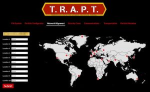 A Network Alignmnent world map with red dots in various cities has a location sequence interaction.