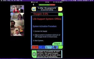 4 players looking at a Life Support Control screen.