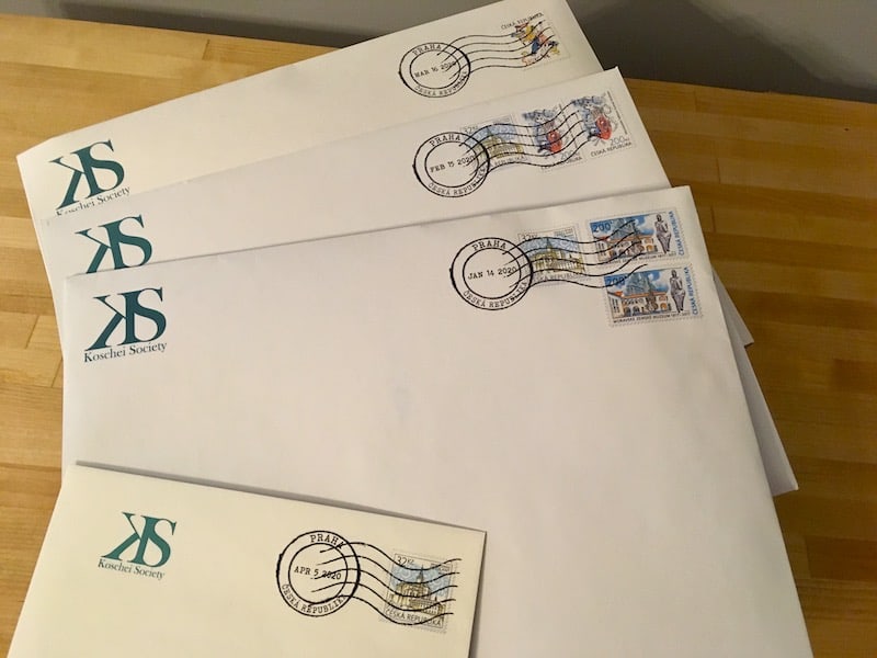 All Emerald Flame packages laid out. They seem to have been mailed from Prague.