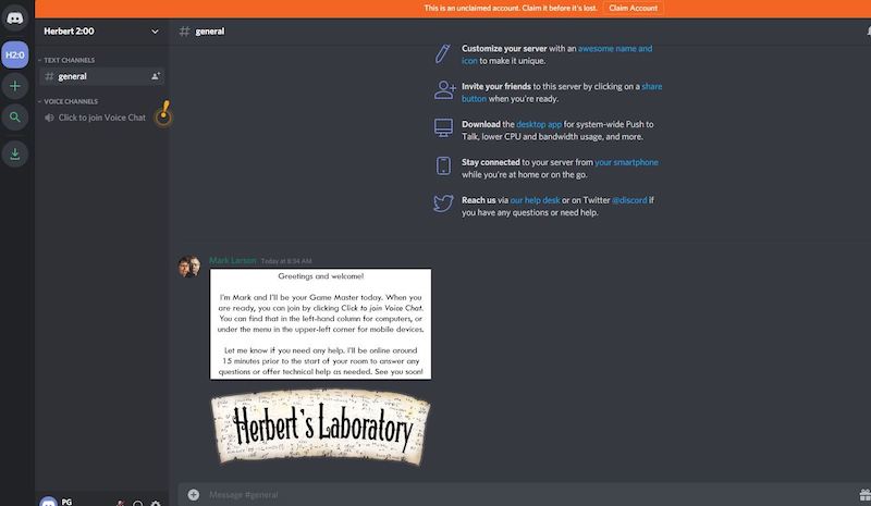 A Herbert's Laboratory Discord chat.