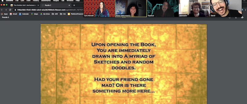 Story, "Upon opening the book you are immediately drawn into a myriad of sketchs and random doodles. Had your friend gone mad? Or is there something more here...""