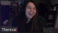 Theresa laughing.