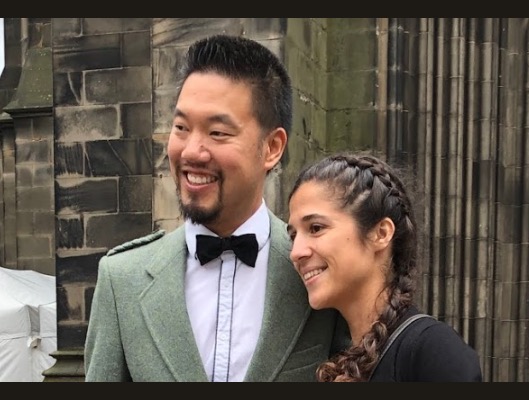 Randy Hum with his wife