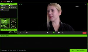 An unknown person speaking through and elaborate interface.