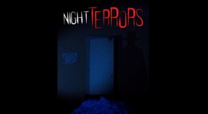 Night Terrors cover art depictes the shadow of a man in a hat against a bedroom wall.