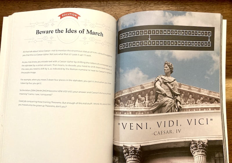 Caesar cipher puzzle solution.