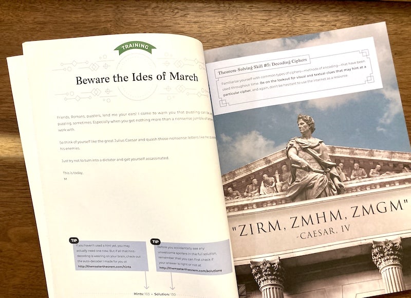 A training puzzle based around the Caesar cipher.