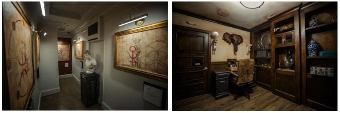 Two views of the game spaces. They look like studies.