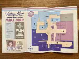 The mall map open.