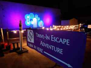 Entry banner for the drive-in escape adventure.