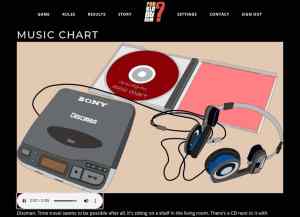 A Bony Discman CD Player, headphones, and a CD.