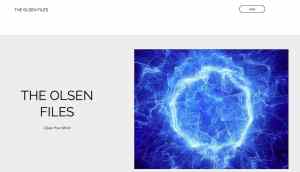 Login screen for a website called "The Olsen Files" it is labeled, "Open Your Mind"