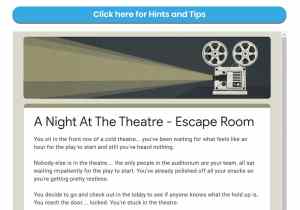 An illustration of a projector and some exposition setting the stage for the game.