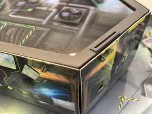 The detachable corners of the box.