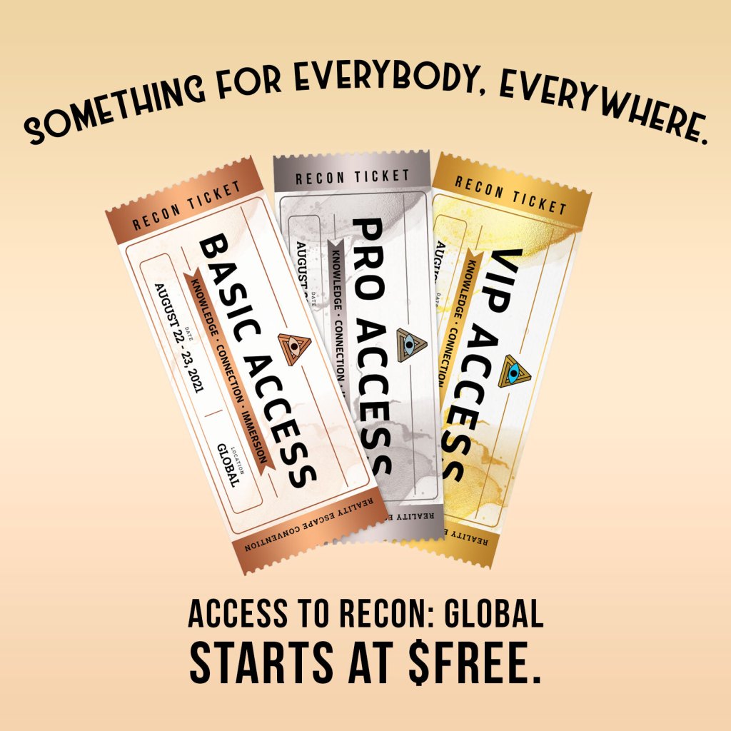 RECON 21 tickets, something for everybody, everywhere. Starts at Free.