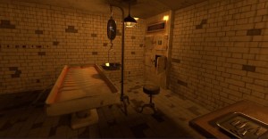 A grim medical examiner's office.