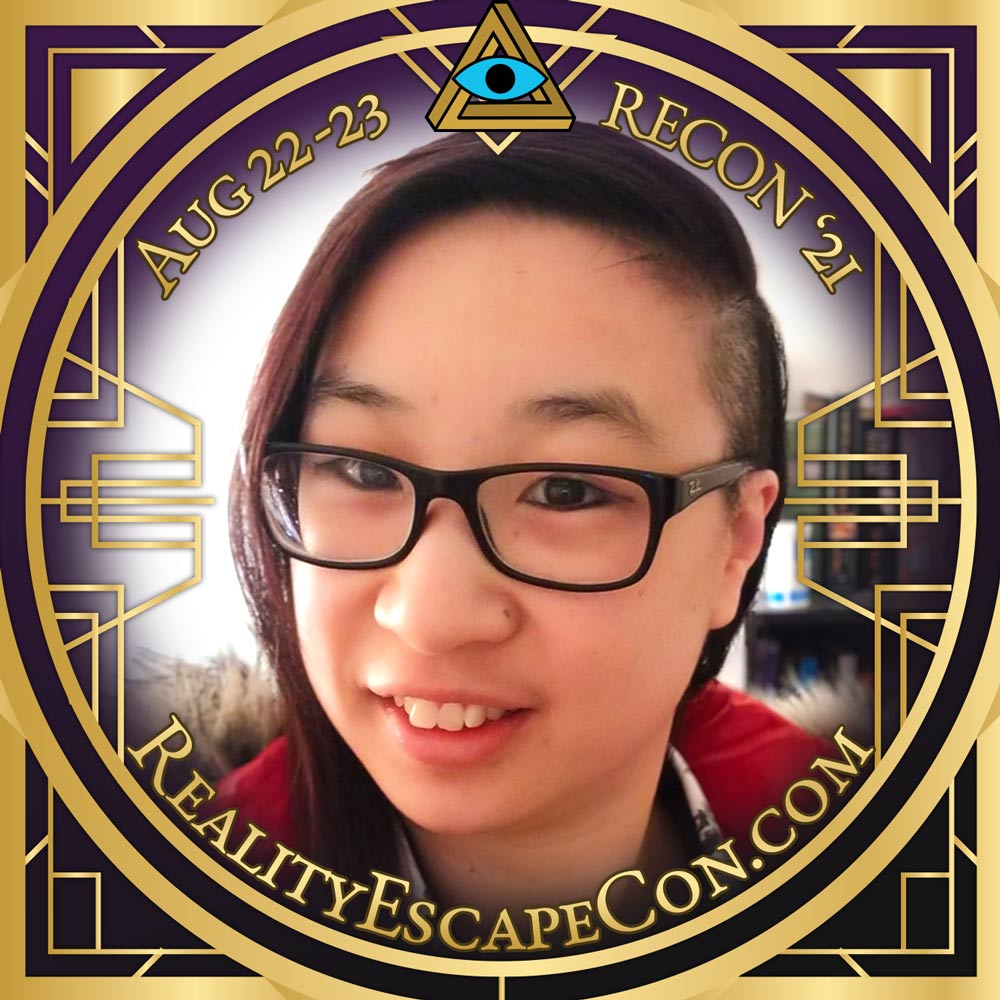 headshot of Leanne Yong surrounded by a RECON fram