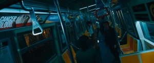 Escape Room movie scene on a NYC subway car.