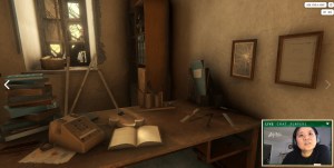 3D rendering of an old, rundown office in a school.