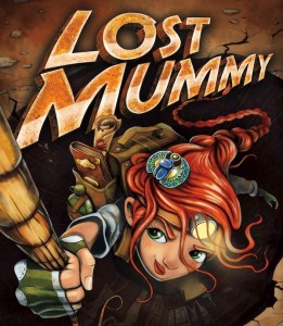 Lost Mummy art depicts a redheaded adventurer descending into a tomb by rope.