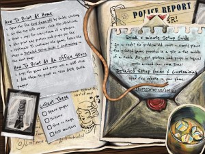 Illustrated set of game instructions.
