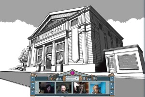 Black & white illustration of the Little Sodaburg Patent Office