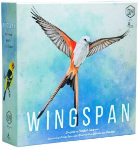 Wingspan's beautifully painted box with a white, black and orange box.