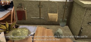 An assortment of digging tools rendered in augmented reality.