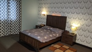 A room that looks remarkably like a hotel room.