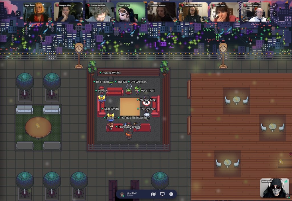 The superhero HQ in Gather.