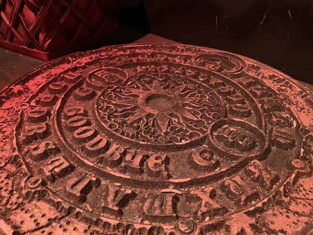 A large stone Ouija Board.