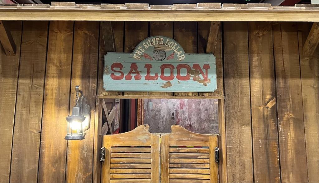 The Silver Dollar Saloon exterior the old west.