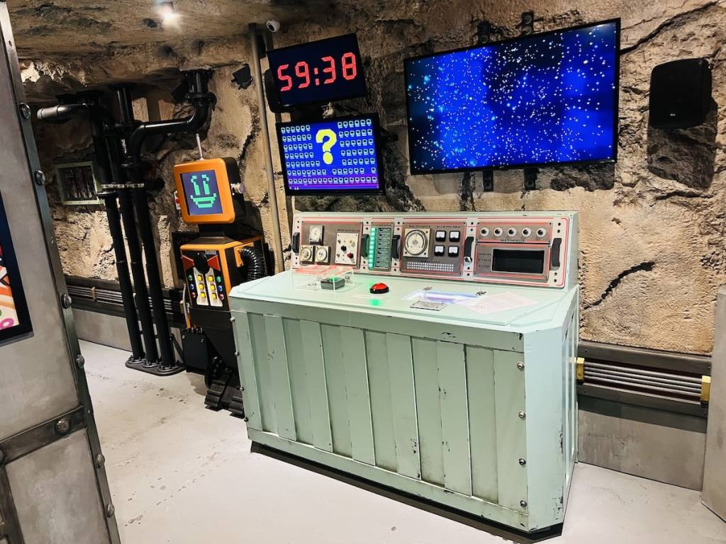 A super computer inside of a superhero's base.