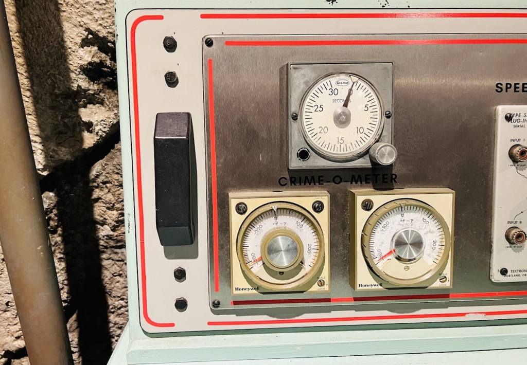 Closeup of the Crime-O-Meter.