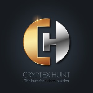 Gold and silver C, Cryptex Hunt, The hunt for hidden puzzles logo.