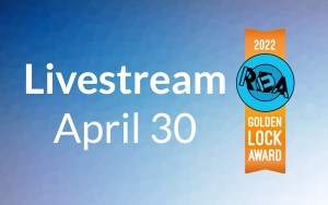 Image of the Golden Lock Award for 2022 beside the text, "Livestream April 30"