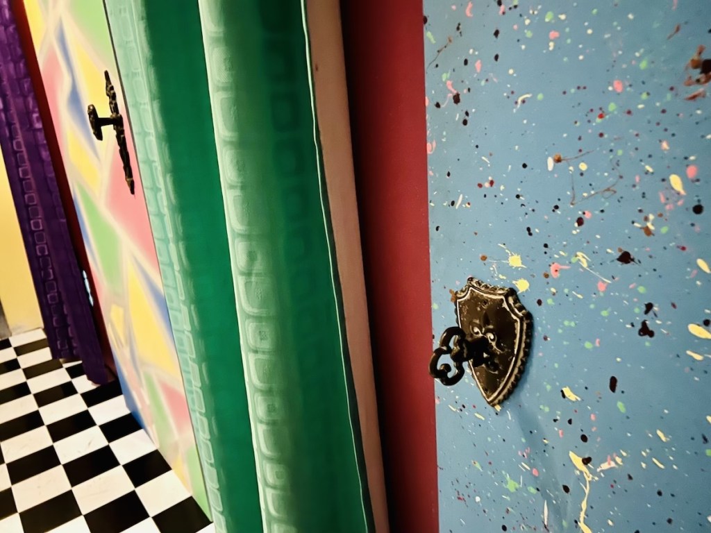 Closeup of multi-colored doors.