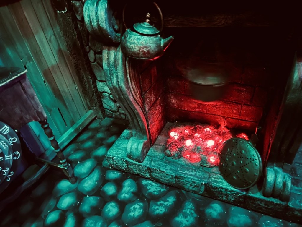 Fireplace with burning embers