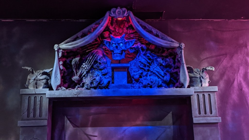 An alter with a demonic skeleton.