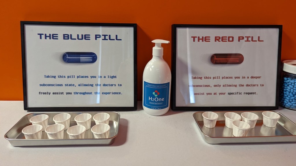 Red and blue pill selection, this determines how the gamemaster approaches hinting.