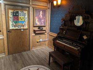 An old organ in a mansion.