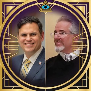 Mayor Christenson & Kevin's headshots framed in a golden art deco RECON frame.