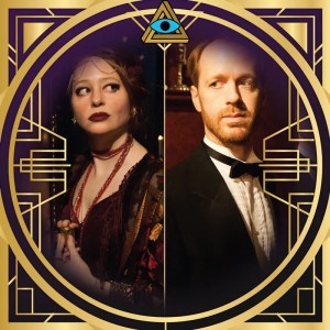 Haley & Cameron's headshots framed in a golden art deco RECON frame.