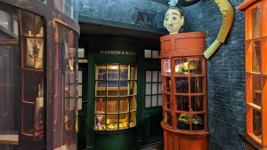 A storefront in a wizarding community.