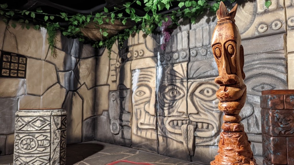 An ancient temple with stone card walls.