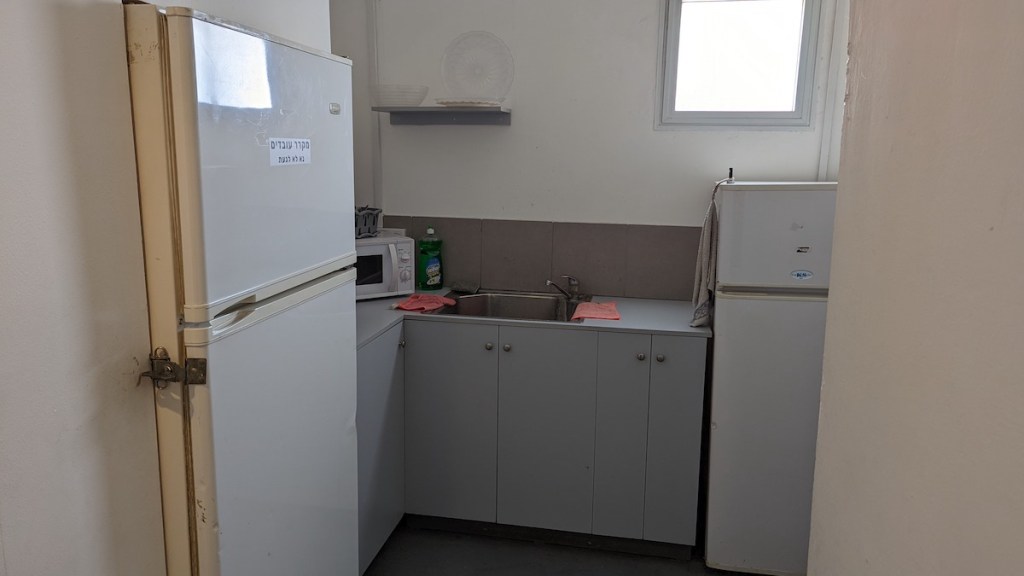 A kitchenette in an escape room.