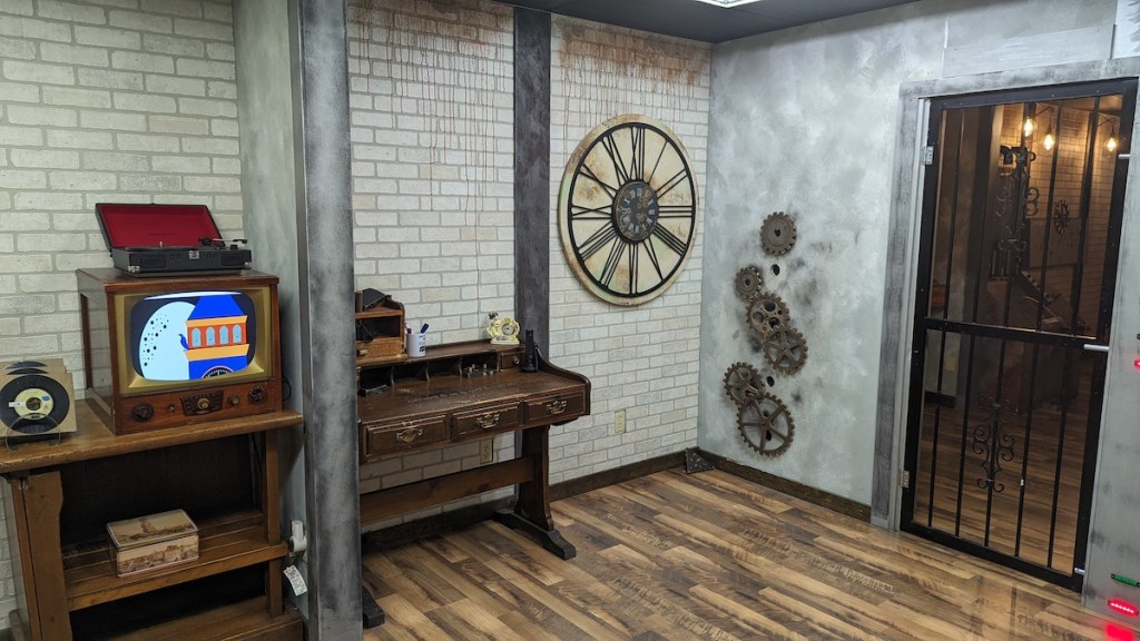 A steampunk office.